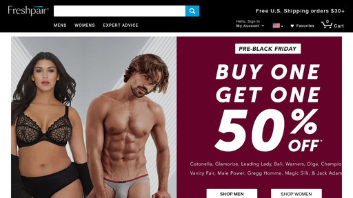 FRESHPAIR: Free Shipping – for U.S. orders over $40! Shop top Womens and Mens underwear and Lingerie brands like Calvin Klein, Wacoal, Playtex, 2xist, C-IN2 and more.