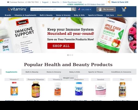 EVITAMINS: Buy vitamins, supplements, skin care, beauty and more from eVitamins.com. We offer fast, free shipping, the lowest prices and discounts and amazing rewards.