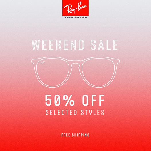 Ray-Ban Official Weekend Sale. Enjoy 50% Off Selected Styles!
