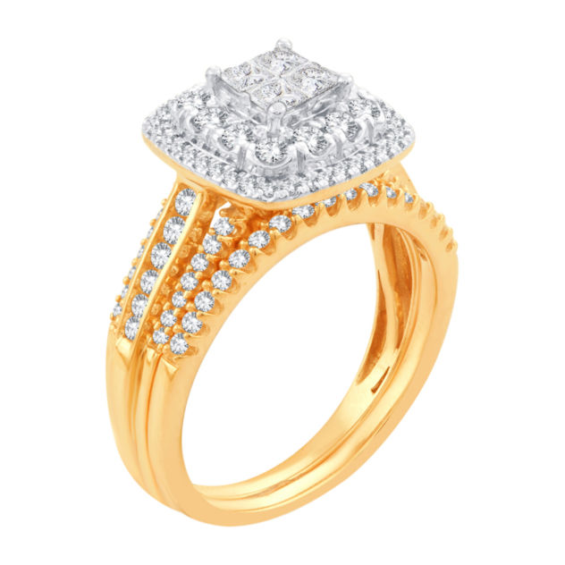 Limited Edition! Womens 1 CT. T.W. Genuine White Diamond 10K Gold Bridal Set $642.84