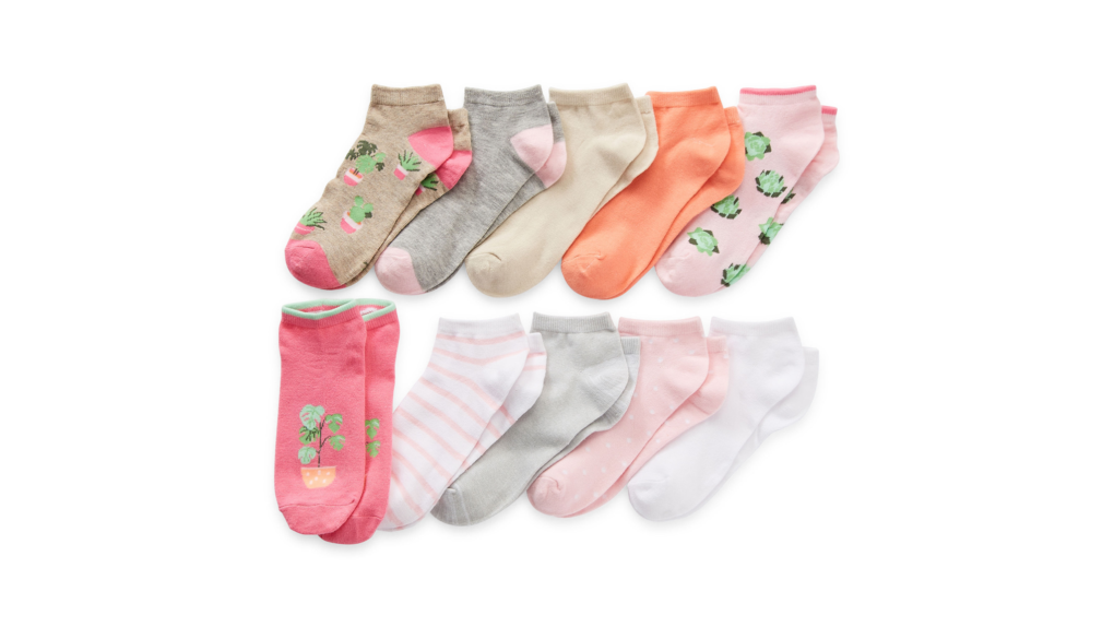 J.C Penney: 10-Pack Mixit Low-Cut Women’s Socks on sale for $7.99