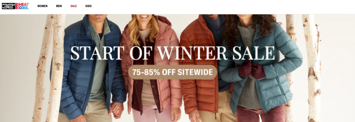 32Degrees: 75-85% off